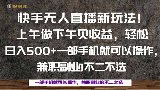 一部手机,上午做 下午见收益,学会秒上手,轻松日入500+-网创之家